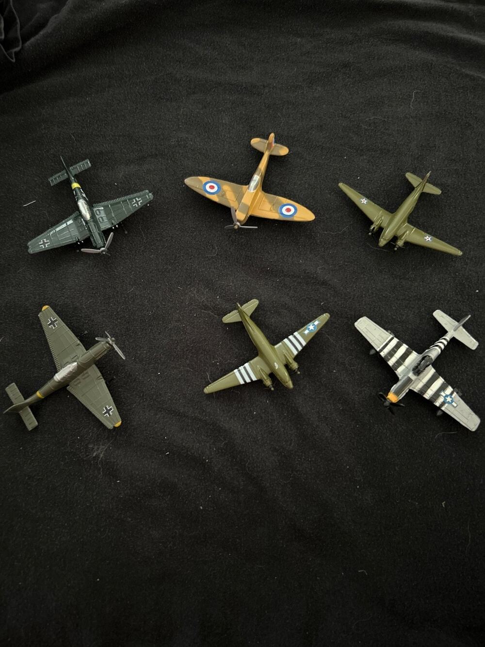 Vintage Diecast WWII Toy Airplane Lot of 6 - Dyna-Flites / Zee Toys Style
